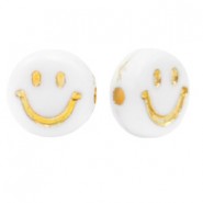 Acryl Perlen Smiley White-gold